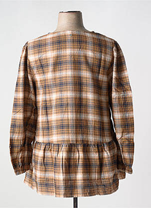 Tunique manches longues fermeture boutonnée sur le devant marron SHEEGO femme