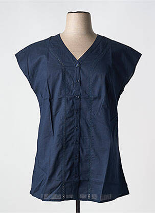 Chemisier coupe cintrée sans manche bleu SHEEGO femme