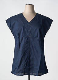 Chemisier coupe cintrée sans manche bleu SHEEGO femme