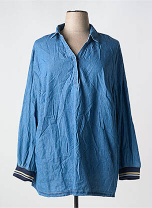 Tunique manches longues fermeture boutonnée sur le devant bleu SHEEGO femme