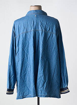 Tunique manches longues fermeture boutonnée sur le devant bleu SHEEGO femme
