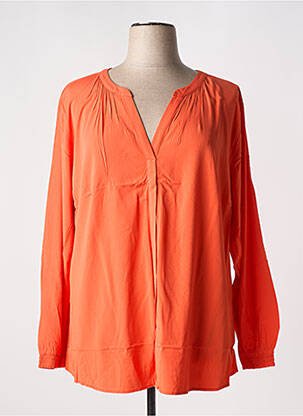 Blouse tissage popeline manches longues orange TOM TAILOR femme