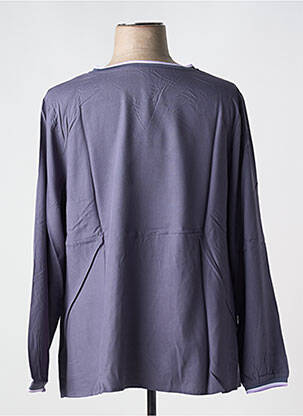 Top coupe fluide manches longues bleu SHEEGO femme