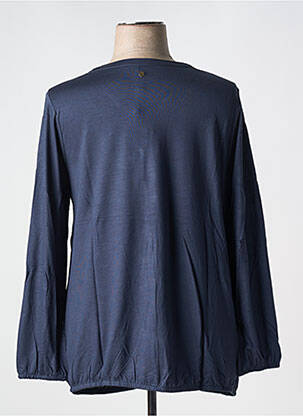 Top col v manches longues bleu SHEEGO femme