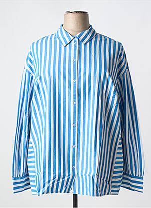 Chemisier coupe cintrée manches longues bleu TRIANGLE femme