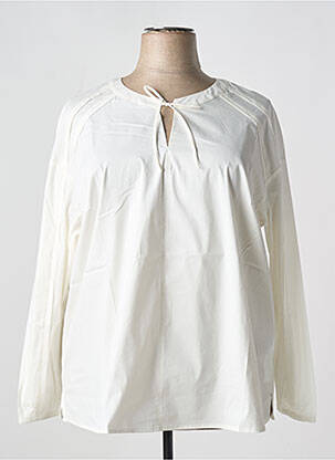Blouse col rond manches longues blanc TRIANGLE femme