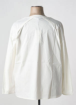 Blouse col rond manches longues blanc TRIANGLE femme