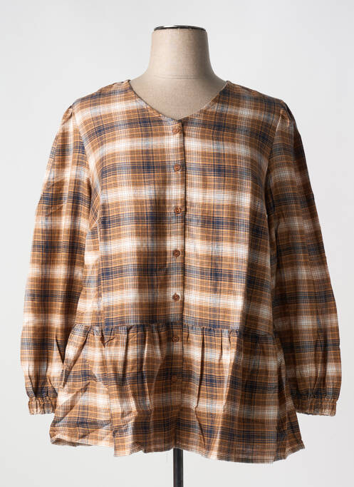 Tunique manches longues marron SHEEGO pour femme