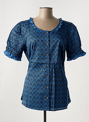 Chemisier manches courtes manches courtes bleu SHEEGO femme