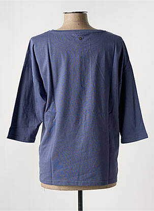 Top coupe cintrée manches 3/4 bleu SHEEGO femme