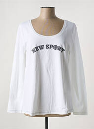Top coupe cintrée manches longues blanc SHEEGO femme