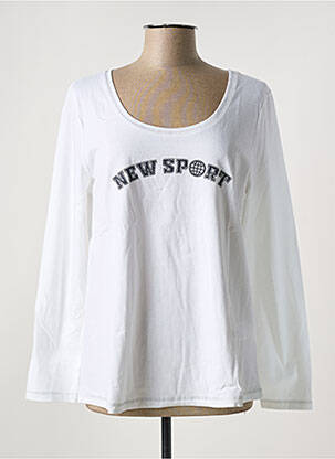 Top coupe cintrée manches longues blanc SHEEGO femme