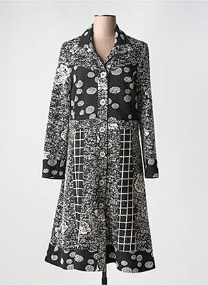 Manteau long coupe cintrée sans capuche noir MERI & ESCA femme