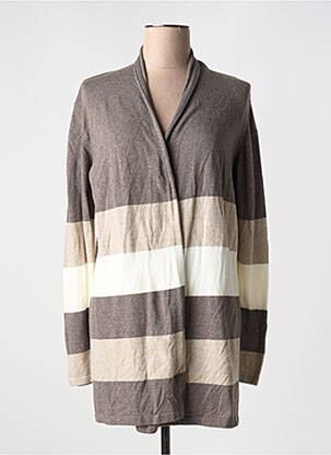 Gilet manches longues coupe cintrée marron FRANK WALDER femme