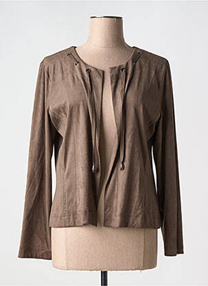 Veste casual col rond marron SUN LIGHT femme
