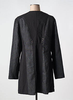 Manteau long coupe cintrée sans capuche noir DECA femme