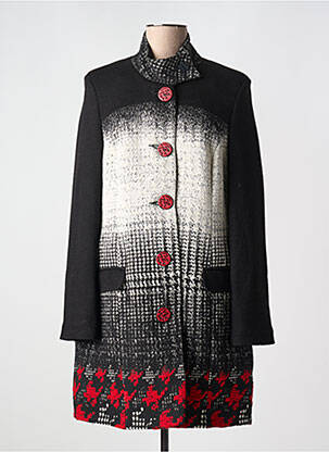 Manteau long coupe cintrée sans capuche noir GUY DUBOUIS femme