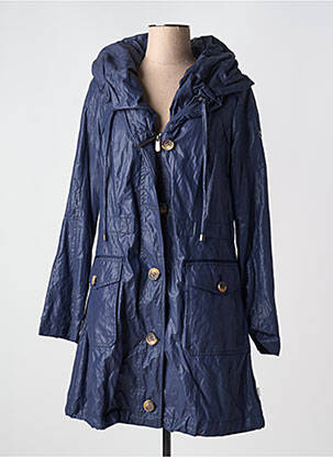 Imperméable finition intérieure doublure satiné a capuche bleu RESET femme
