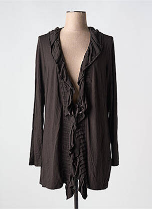 Gilet manches longues coupe cintrée marron FRANK WALDER femme