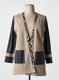 Gilet manches longues coupe cintrée marron MERI & ESCA femme