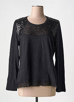 Pull coupe cintrée manches longues noir GUY DUBOUIS femme