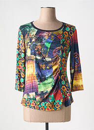 T-shirt manches 3/4 manches 3/4 vert VANGO femme