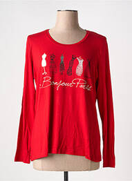 T-shirt manches longues manches longues rouge FRANK WALDER femme