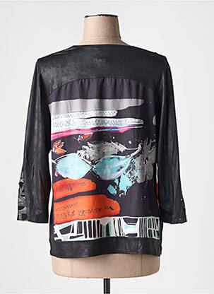 T-shirt manches 3/4 manches 3/4 noir GUY DUBOUIS femme