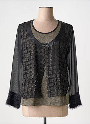 Blouse col rond manches longues noir MERI & ESCA femme
