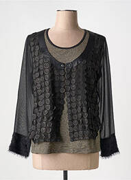 Blouse col rond manches longues noir MERI & ESCA femme