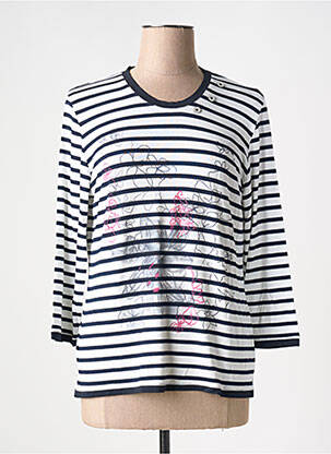 T-shirt stretch manches longues bleu GUY DUBOUIS femme