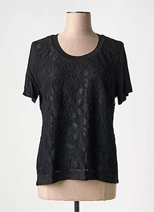 T-shirt coupe cintrée manches courtes noir MERI & ESCA femme