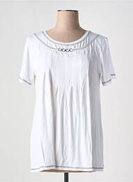 T-shirt coupe droite manches courtes blanc GUY DUBOUIS femme