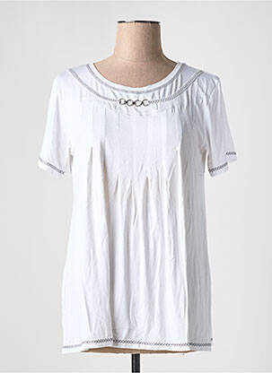 T-shirt coupe droite manches courtes blanc GUY DUBOUIS femme