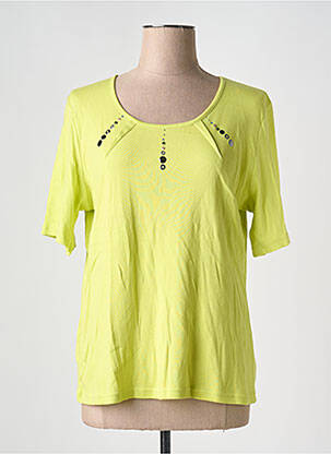 T-shirt stretch manches courtes vert GUY DUBOUIS femme