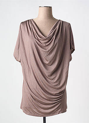 T-shirt stretch manches courtes marron MARBLE femme