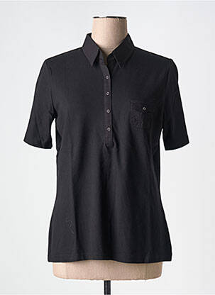 Polo stretch manches courtes noir FRANK WALDER femme