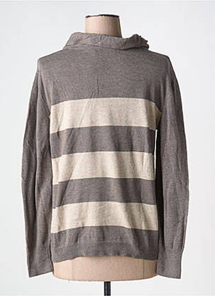 Pull coupe cintrée manches longues marron FRANK WALDER femme