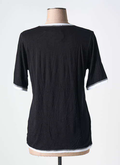 T-shirt imprimé fantaisie manches courtes noir COULEUR D'IVOIRE femme