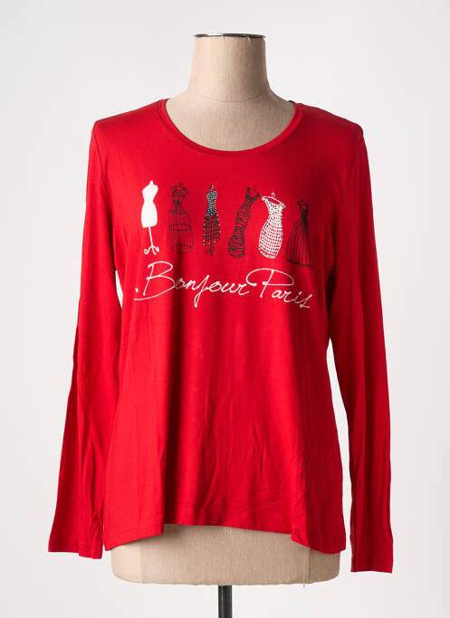 T-shirt rouge FRANK WALDER pour femme