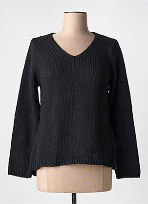 Pull col v manches longues noir L'ATELIER D'ANNA femme