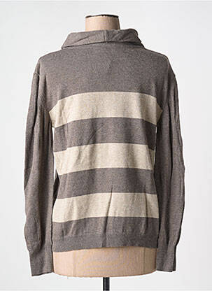 Pull col roulé tissage chiné manches longues marron FRANK WALDER femme