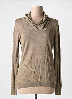 Pull col roulé tissage chiné manches longues marron L'ATELIER D'ANNA femme