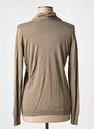 Pull col roulé tissage chiné manches longues marron L'ATELIER D'ANNA femme