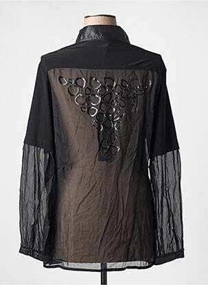 Chemisier tissage crêpe manches longues noir FUEGOLITA femme