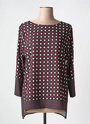 Tunique manches longues tissage crêpe violet FRED SABATIER femme
