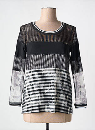 Pull coupe cintrée manches longues noir DECA femme