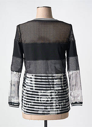 Pull coupe cintrée manches longues noir DECA femme