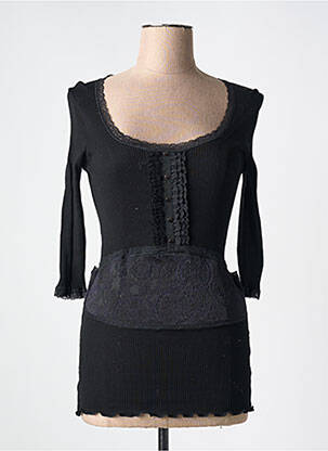 Top/caraco tissage côtelé noir ARTIMAGLIA femme
