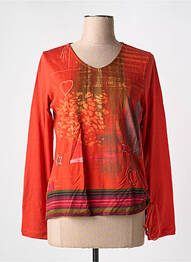 T-shirt manches longues manches longues orange AGATHE & LOUISE femme